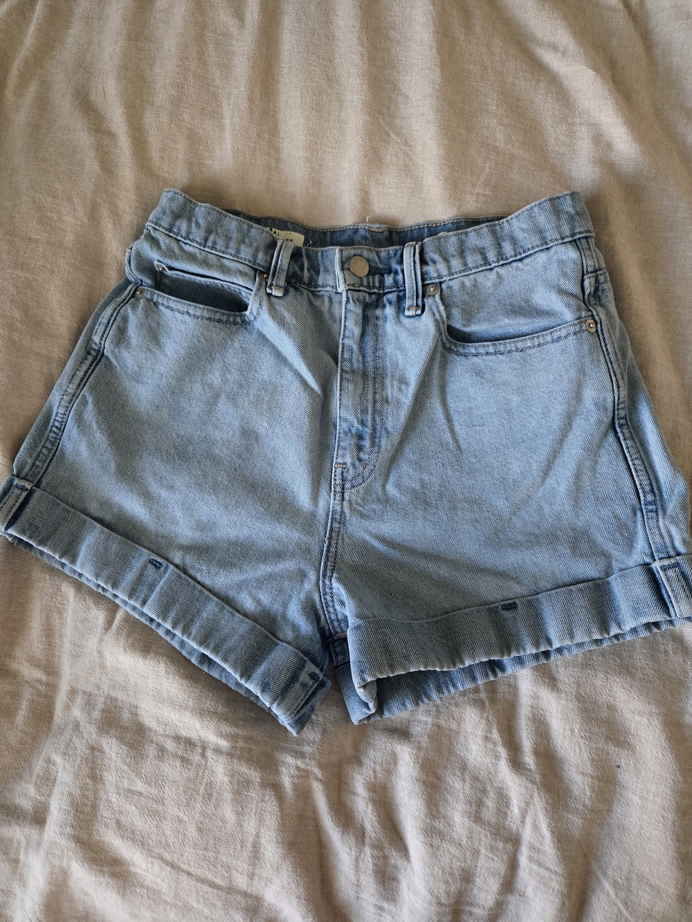 GAP Light Blue Rolled-Hem Denim Shorts